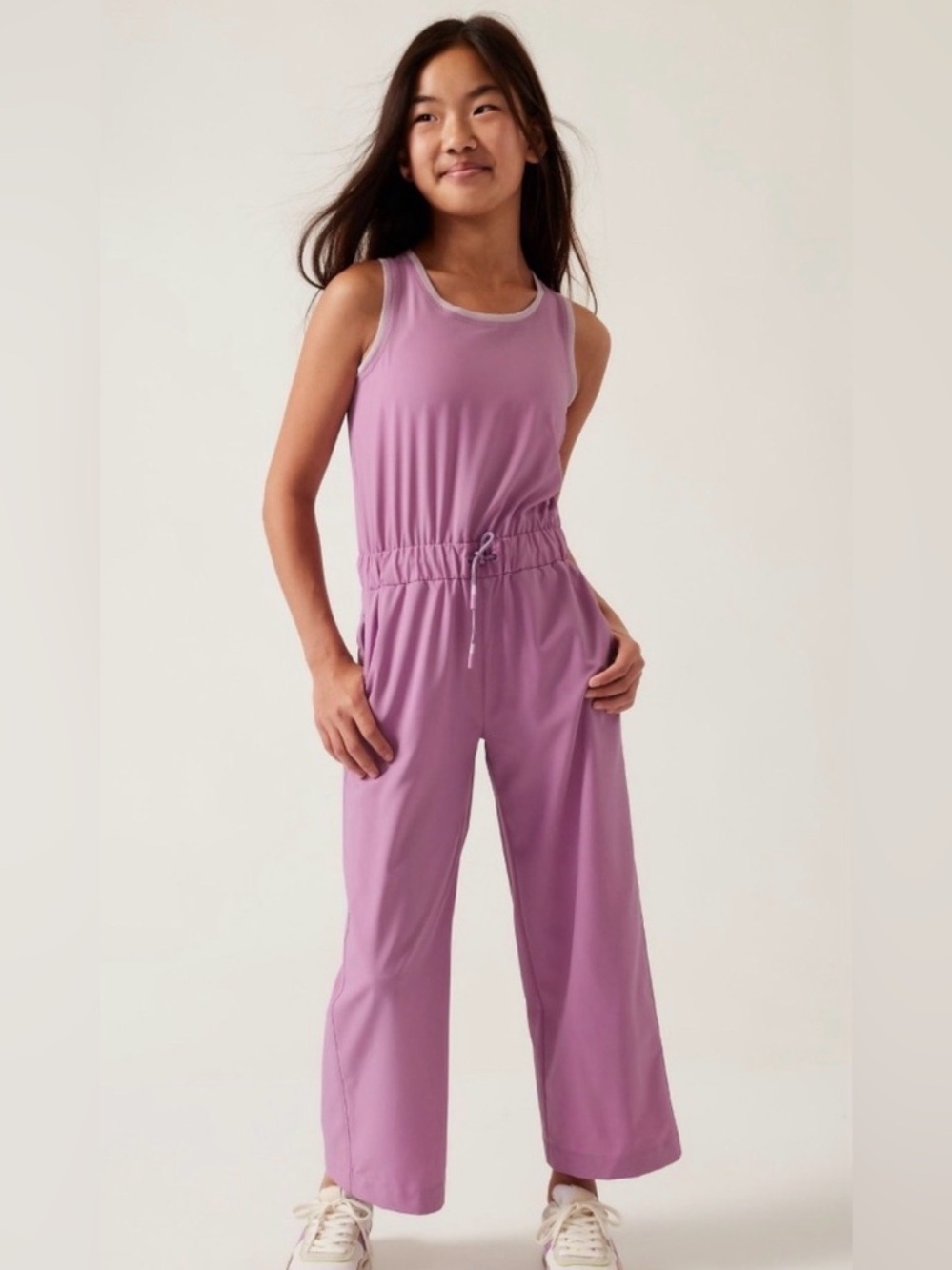 NEW! Athleta Girl Jump for Joy Jumpsuit – XL/14 – Geranium Purple